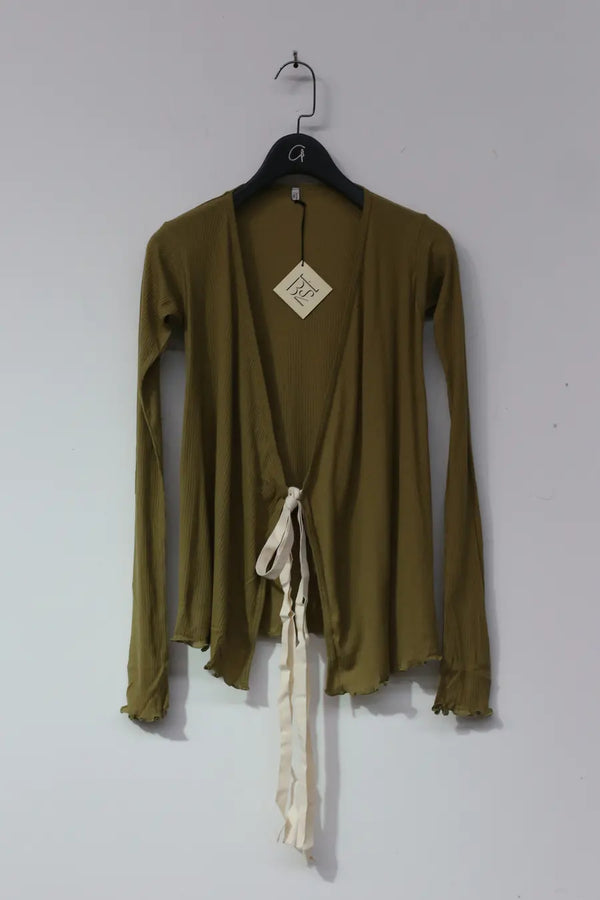 BASERANGE Cotton Long Sleeve Cardigan TTOW-RB-WI21 Green